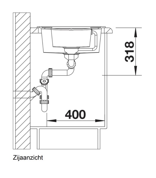 Anderhalve spoelbak Blanco 513223 detail 2