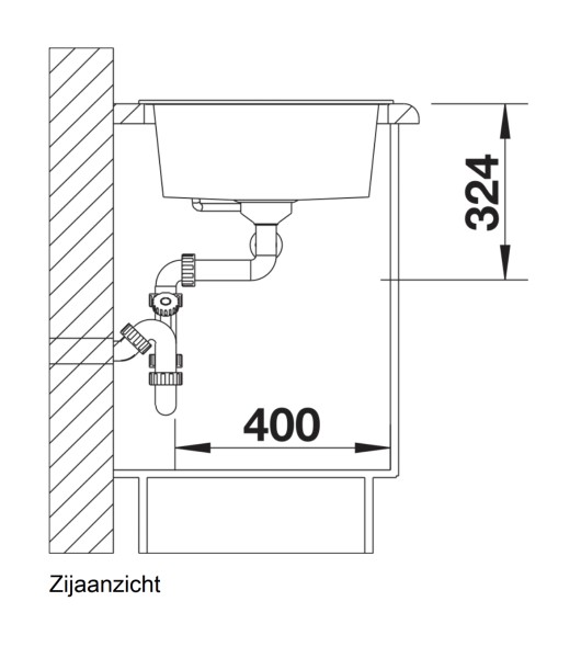 Anderhalve spoelbak Blanco 513273 detail 2