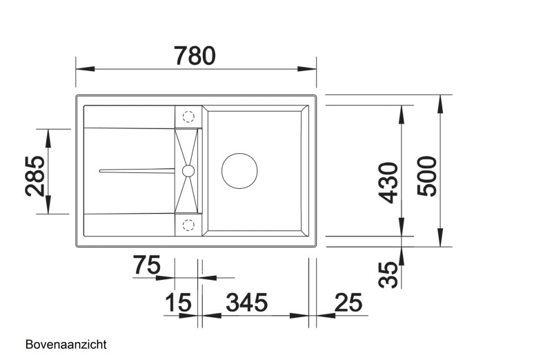 Evier 1 bassin Blanco 513187 detail 1