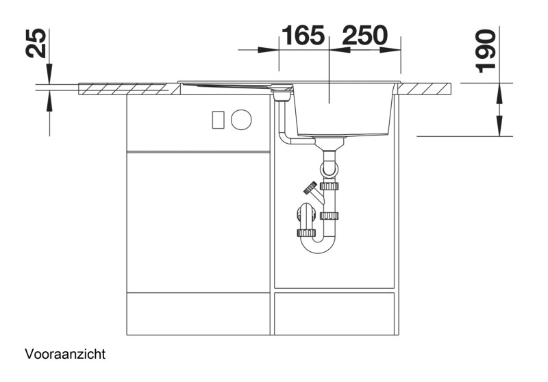 Evier 1 bassin Blanco 513028 detail 2