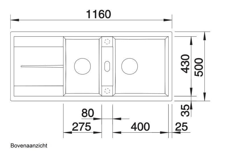 Evier 1 1/2 bassin Blanco 513071 detail 1