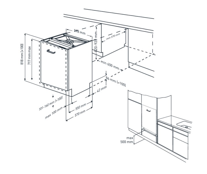 Lave-vaisselle full-intégré 45cm Beko DIS46120 detail 3