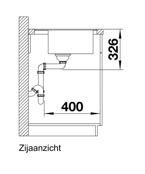 Enkele spoelbak Blanco 523874 detail 2
