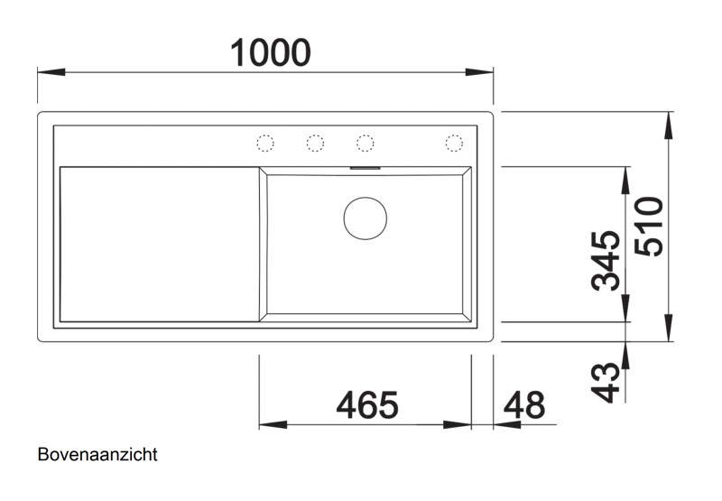Enkele spoelbak Blanco 523973 detail 1