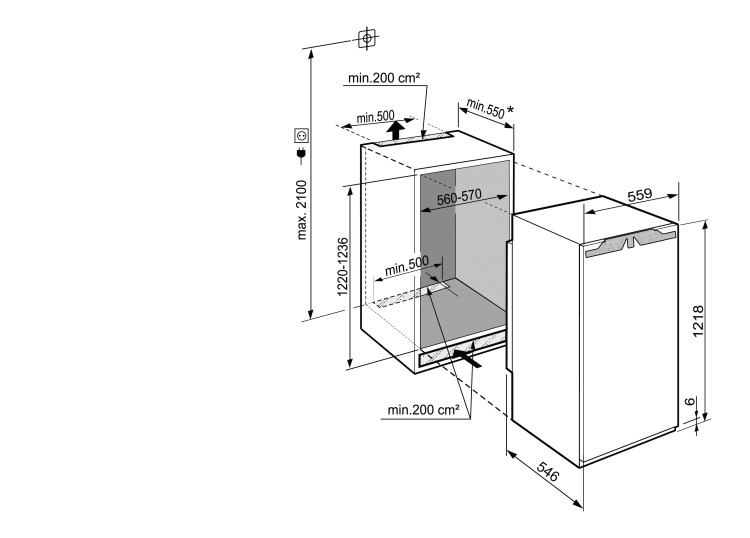 Frigo intégrable hauteur 122cm Liebherr IRBD415020 detail 5