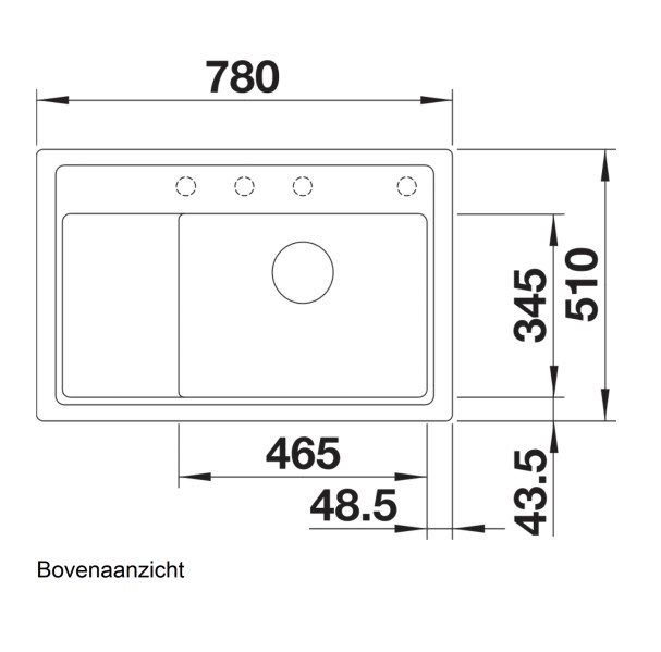 Evier 1 bassin Blanco 523775 detail 1