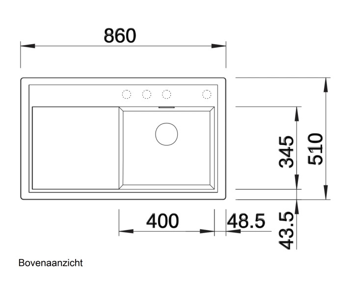 Evier 1 bassin Blanco 523781 detail 1