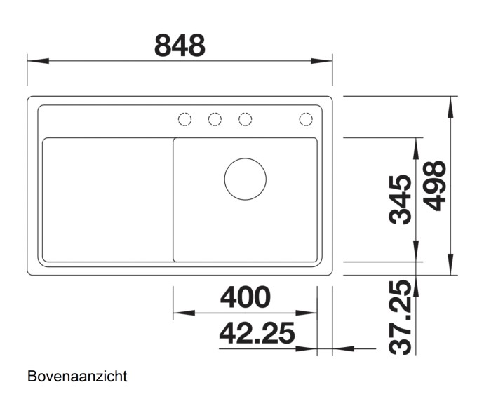 Enkele spoelbak Blanco 523811 detail 1