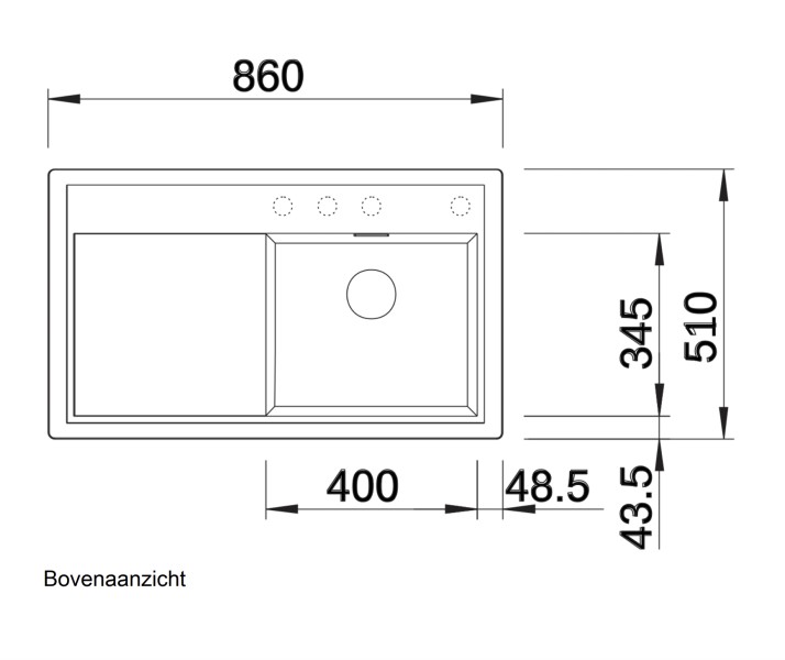 Evier 1 bassin Blanco 523859 detail 1