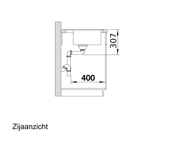 Enkele spoelbak Blanco 523836 detail 2