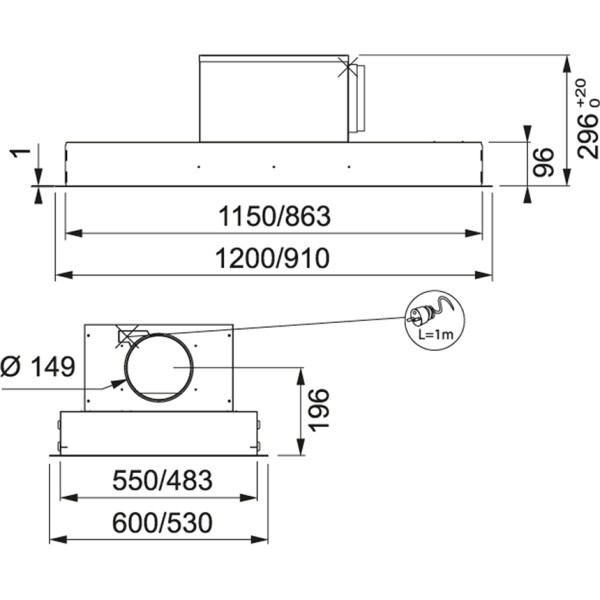 Hotte groupe aspirant Franke FDR900BK/ACTIE detail 3