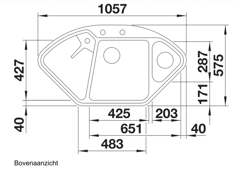 Evier d'angle Blanco 523660 detail 1