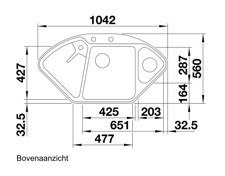 Evier d'angle Blanco 523673 detail 1