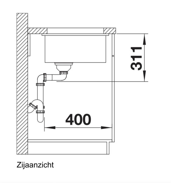 Enkele spoelbak Blanco 523726 detail 2