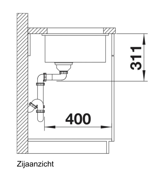 Evier 1 bassin Blanco 523733 detail 2