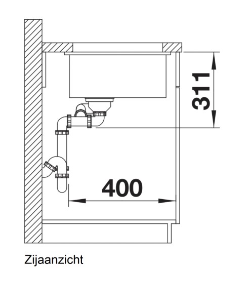 Anderhalve spoelbak Blanco 523741 detail 2