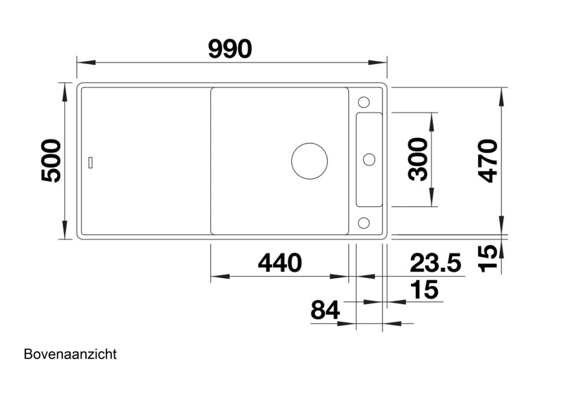 Evier 1 bassin Blanco 523531 detail 2