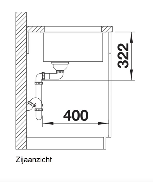 Enkele spoelbak Blanco 523538 detail 2