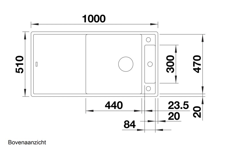 Evier 1 bassin Blanco 523504 detail 2