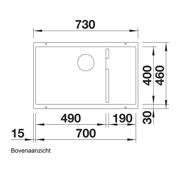 Evier 1 bassin Blanco 523545 detail 1