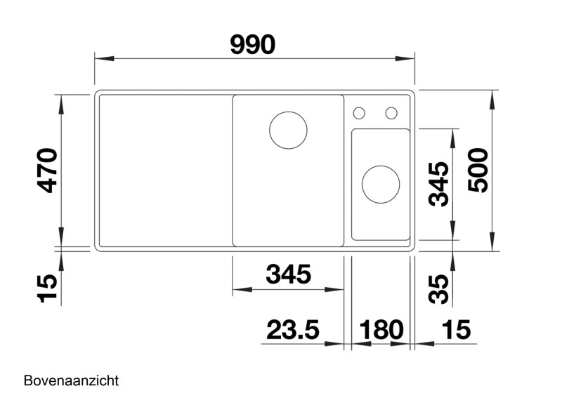 Evier 1 1/2 bassin Blanco 523488 detail 2