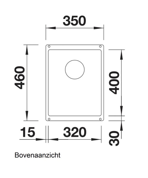 Enkele spoelbak Blanco 523414 detail 1