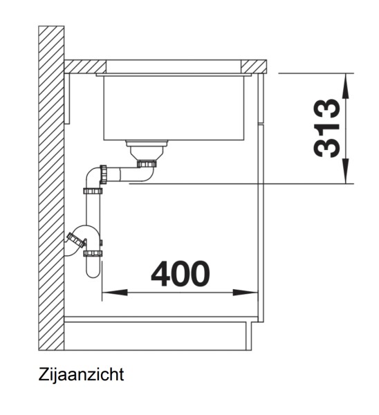 Evier 1 bassin Blanco 523415 detail 2