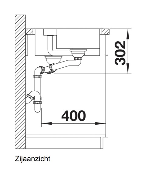 Anderhalve spoelbak Blanco 523351 detail 2