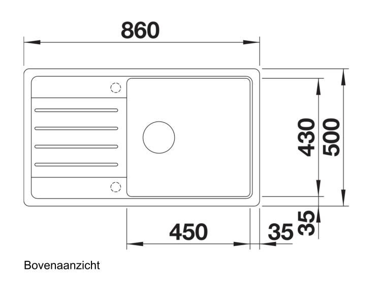 Evier 1 bassin Blanco 523331/** detail 1