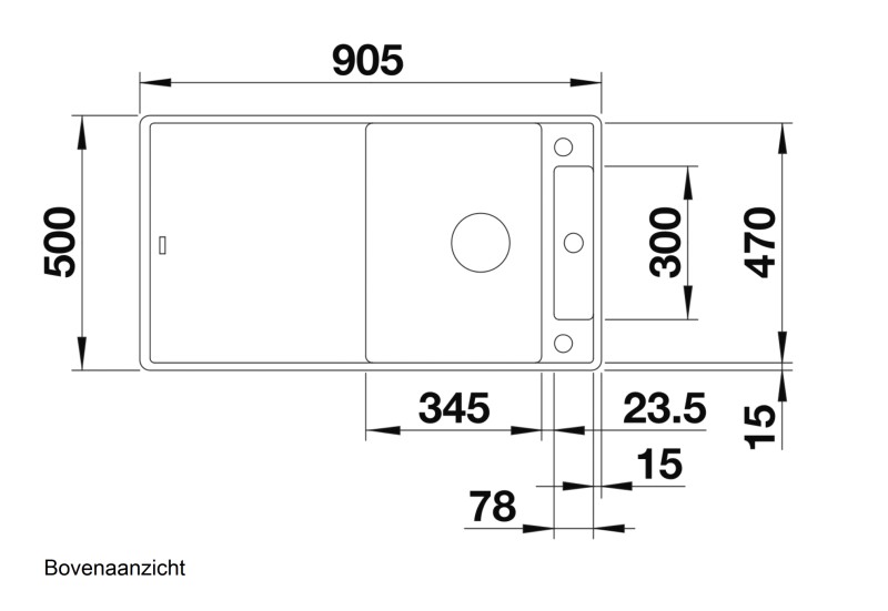 Evier 1 bassin Blanco 523226 detail 2