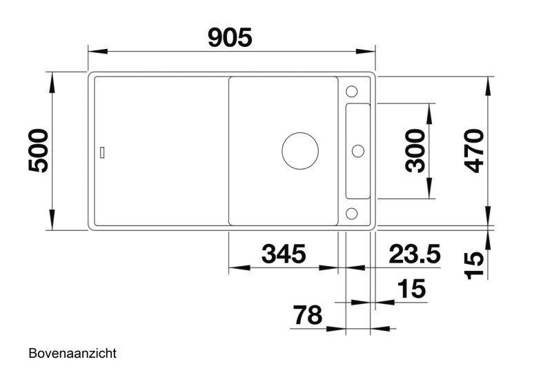 Evier 1 bassin Blanco 523231 detail 2