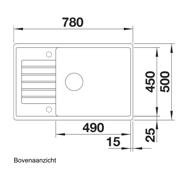 Evier 1 bassin Blanco 523277 detail 1