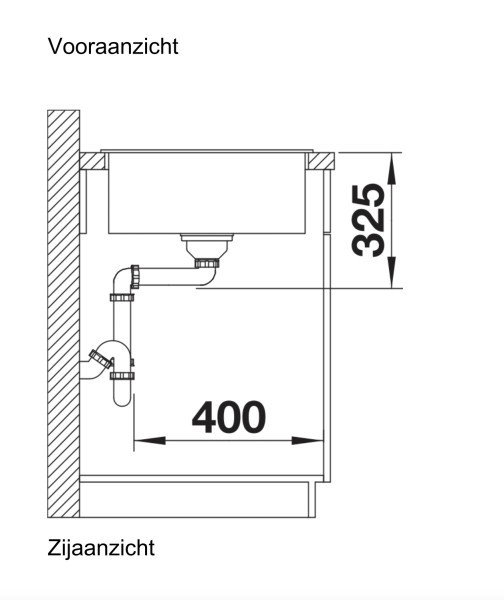 Enkele spoelbak Blanco 523277 detail 2