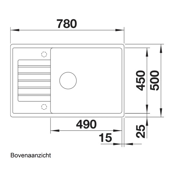 Evier 1 bassin Blanco 523272 detail 1