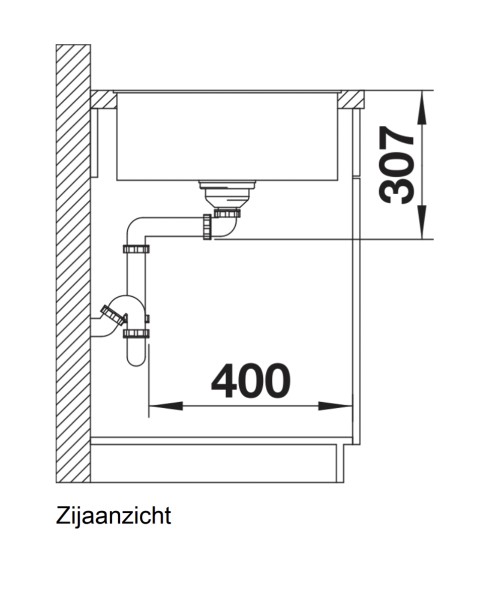 Enkele spoelbak Blanco 523204 detail 3