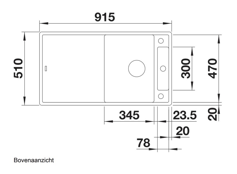 Evier 1 bassin Blanco 523222 detail 2