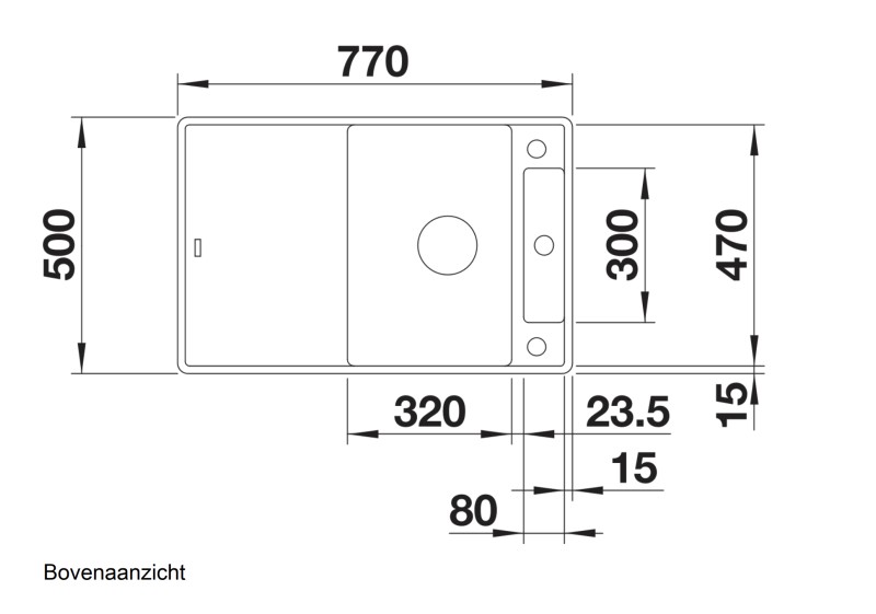 Evier 1 bassin Blanco 523202 detail 2