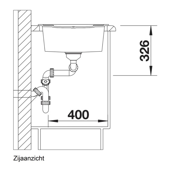 Anderhalve spoelbak Blanco 517357 detail 2