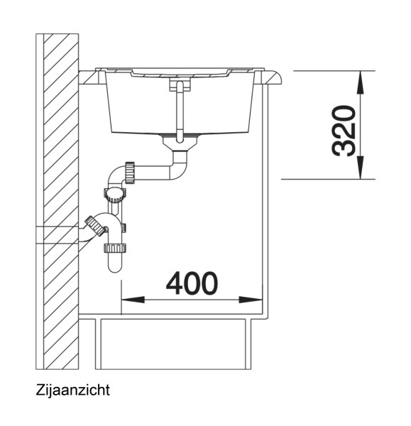 Enkele spoelbak Blanco 517349 detail 2