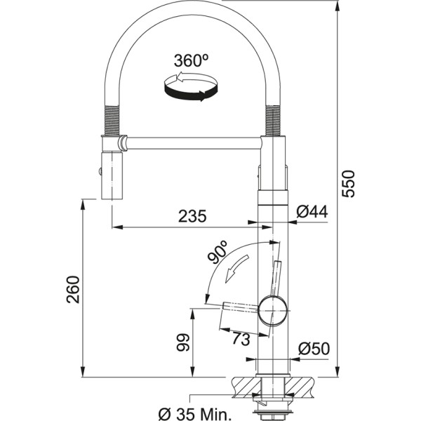 Robinet multifonctionnel Franke 302244 detail 3