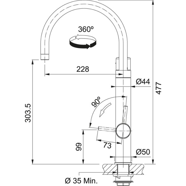 Robinet multifonctionnel Franke 302243 detail 3