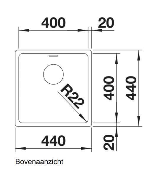 Evier 1 bassin Blanco 522959/** detail 1