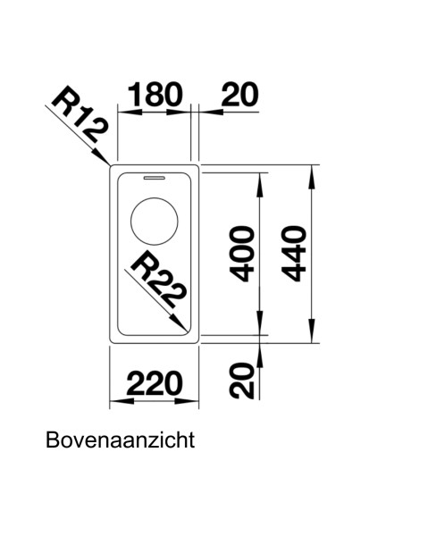 Enkele spoelbak Blanco 522951 detail 1
