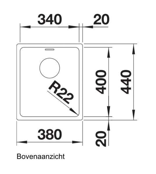 Evier 1 bassin Blanco 522955/** detail 1