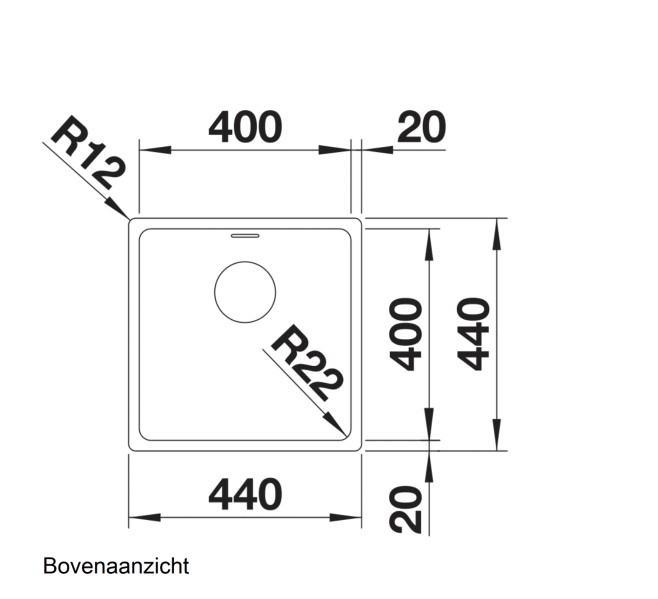 Evier 1 bassin Blanco 522957/** detail 1