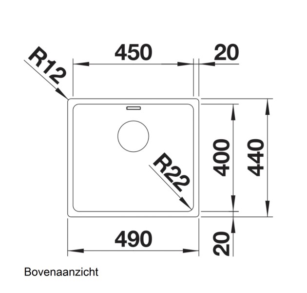 Evier 1 bassin Blanco 522961/** detail 1
