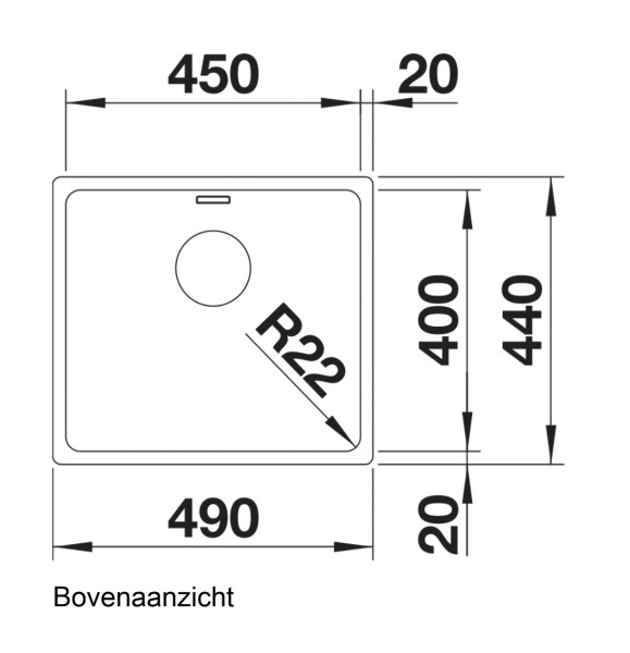 Evier 1 bassin Blanco 522963/** detail 1
