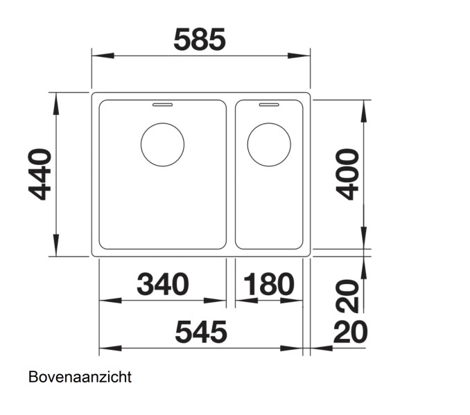 Evier 1 1/2 bassin Blanco 522973/** detail 1