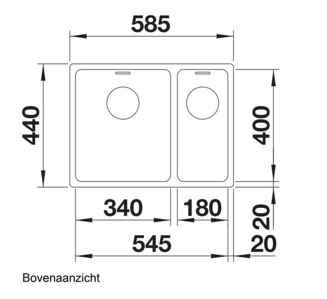 Evier 1 1/2 bassin Blanco 522975/** detail 1