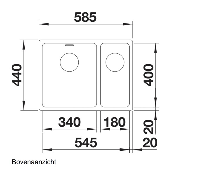 Evier 1 1/2 bassin Blanco 522977/** detail 1